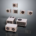 Multiple Electronic Appliances Air Conditioner Outdoor Units With Various Sizes And Designs