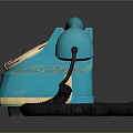 Retro Turquoise Telephone With Gold Accents Rotary Dial And Black Coiled Cord