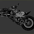 Futuristic Motorcycle with Sleek Black Body Green Accents Pink Highlights and Glowing Mechanical Design