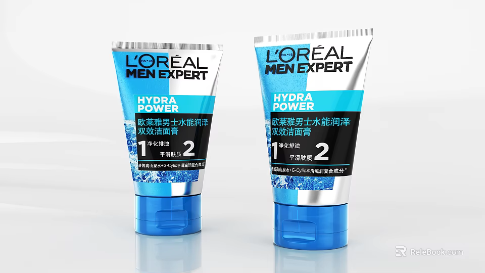 L Oreal Men Expert Hydra Power Facial Cleanser Two Types Moisturizing Skincare Products 3d model 