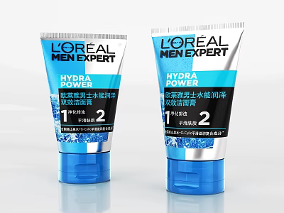 L Oreal Men Expert Hydra Power Facial Cleanser Two Types Moisturizing Skincare Products 3d model