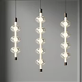 Modern Pendant Lights With Transparent Glass Globes And Multiple Spherical Hanging Design