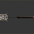 Traditional Weapon Two Long Blades With Decorative Patterns And Ornate Scabbard