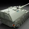 Detailed Gray Military Tank Model With Long Cannon And Tracked Design Features
