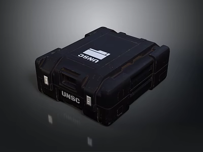 Black UNSC Tactical Equipment Storage Crate With Rugged Exterior Design 3d model