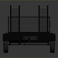 White Utility Trailer With Metal Fence And Spare Tire For Cargo Transport
