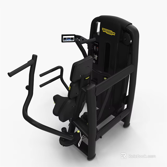 Professional Seated Chest Press Fitness Machine With Digital Display And Stable Black Structure 3d model 
