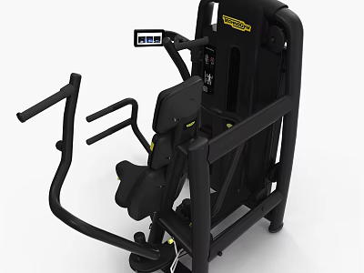 Professional Seated Chest Press Fitness Machine With Digital Display And Stable Black Structure 3d model