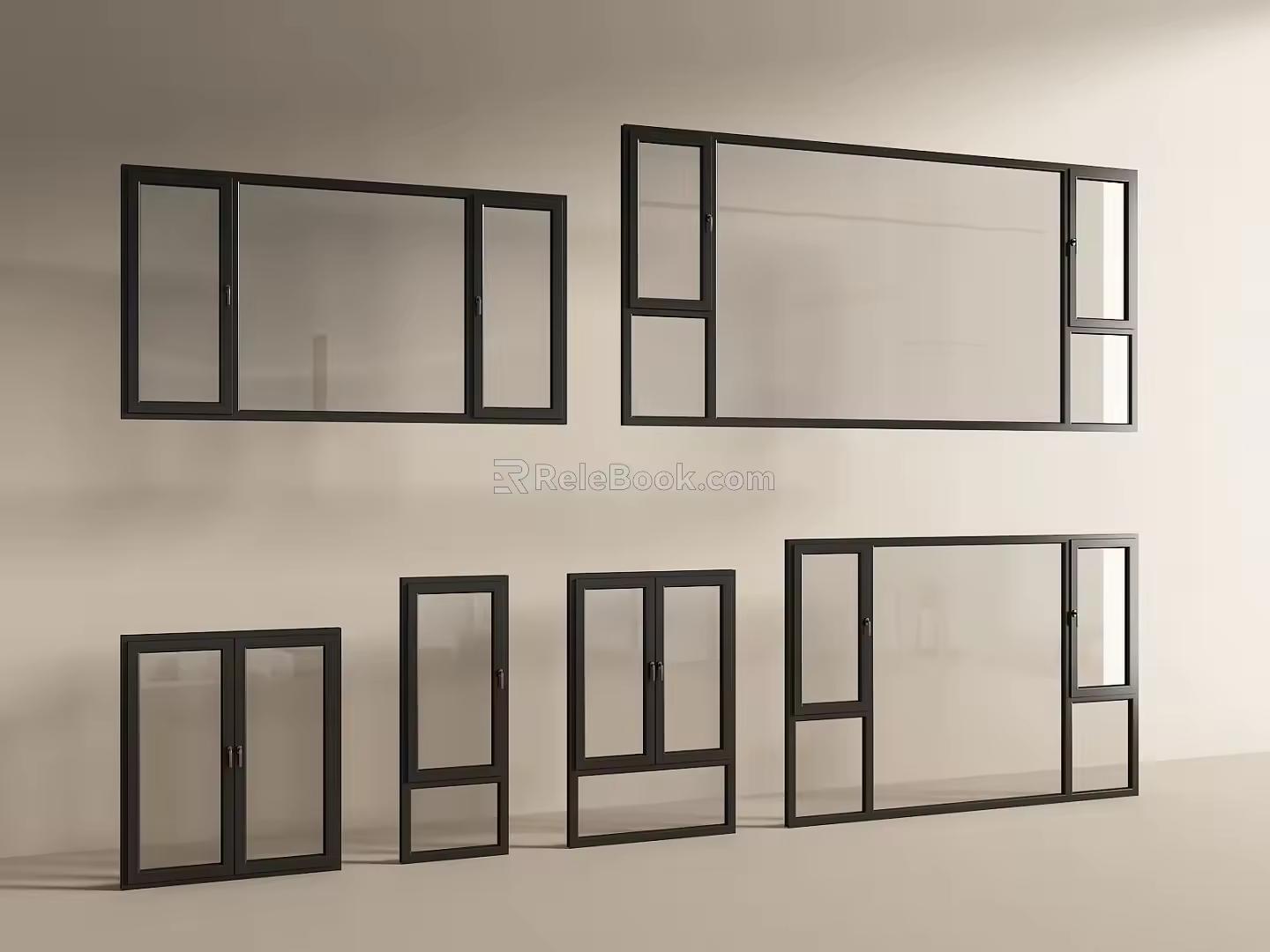 Modern windows casement windows floor-to-ceiling windows bay windows doors and windows 3d model
