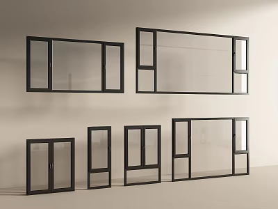 Modern windows casement windows floor-to-ceiling windows bay windows doors and windows 3d model