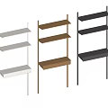 Modern Open Bookshelf Design With White Brown Black Colors And Multiple Shelves