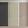 Stylish Hinged Doors in Different Colors with Geometric Vertical and Diagonal Patterns