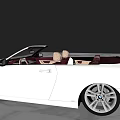 White BMW Convertible With Open Top Brown Seats And Sporty Design