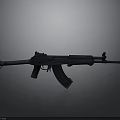Detailed Modern Tactical Assault Rifle With Black Finish And Military Design