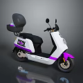 Electric Duren Scooter With White Purple Body And Black Seat Modern Design