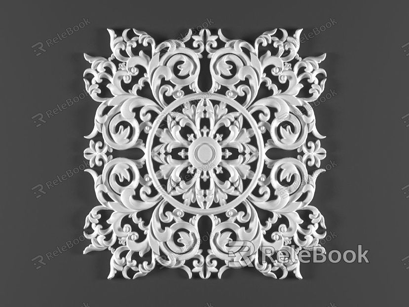 European-style carved carved component top component gypsum parquet lamp panel model