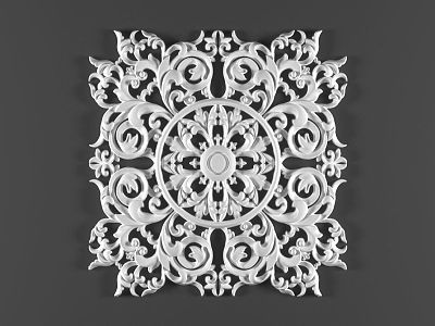 European-style carved component top component gypsum parquet lamp panel 3d model