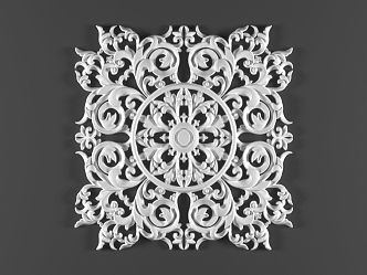 European-style carved component top component gypsum parquet lamp panel 3d model