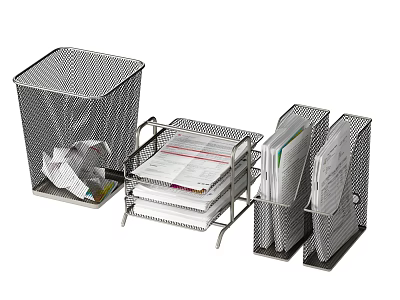 Office Desk Trash Office Documents Storage Box Office Supplies 3d model