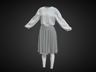 Modern Women's Shirt Skirt Women's Shirt Skirt 3d model