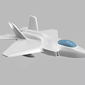 White Toy Airplane Model With Blue Cockpit And Streamlined Fighter Jet Design
