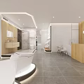 Modern Bathroom Store Featuring Glass Shower Enclosures Gray Walls White Vanity And Mirror