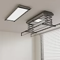Modern Ceiling Mounted Drying Rack With Folding Design And LED Light 3d model