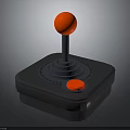 Gray Base Game Joystick With Red Ball Top Red Button And Circular Ring