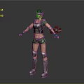 Female Combat Game Movie Character With Tactical Vest Knee Pads And Wrist Guards