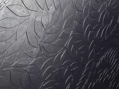 Intricate Leaf Shaped Carving Design On Textured Surface With Elegant Pattern Details 3d model