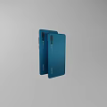 Modern Smartphones With Gradient Color Back And Light Body On Geometric Green Background