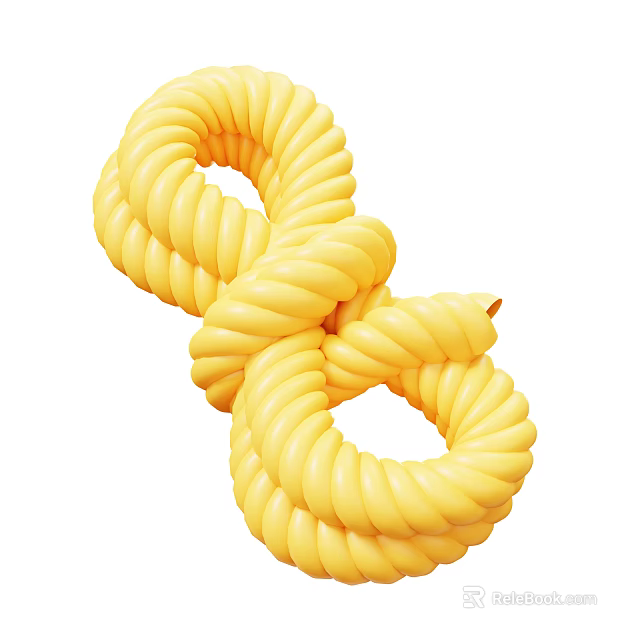 Industrial Equipment Yellow Spiral Coiled Cable Rope For Heavy Duty Use 3d model 