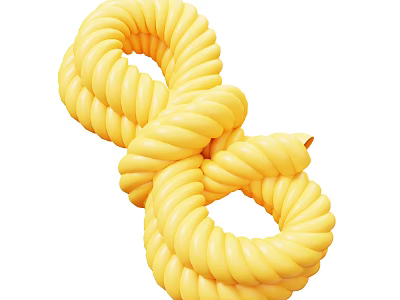 Industrial Equipment Yellow Spiral Coiled Cable Rope For Heavy Duty Use 3d model