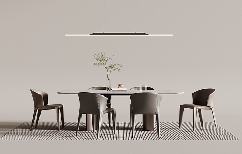 Dining table and chair chandelier 3d model