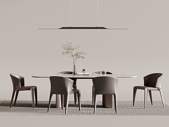 Dining table and chair chandelier 3d model