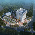 Modern Mixed Use Commercial Complex With Shopping Mall Office Tower And Pedestrian Area