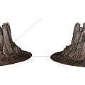 Rustic Wood And Stone Stumps Display Natural Weathered Texture And Charm