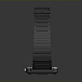 Sleek Black Smart Watch With Square Dial Digital Display And Blue Buttons