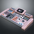 Professional Control Console with Colored Buttons Adjustment Knobs Digital Display and Control Sections