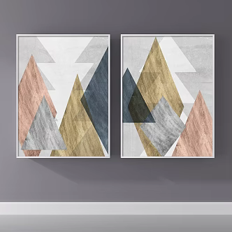 Nordic abstract painting red living room abstract decorative painting 3d model