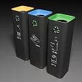 Modern Sleek Tall Recycling Bins For Sorting Recyclable Paper Plastic Glass And Metal Waste