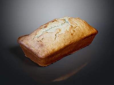 Freshly Baked Loaf of Bread with Golden Crust and Soft Interior Texture 3d model