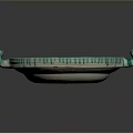 Handcrafted Ceramic Sculpted Tray With Green White Striped Swirled Patterns And Two Handles