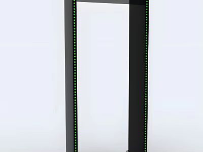Public Facility With Black Frame And Green LED Lights For Information 3d model