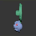 Spinning Battle Top Weapon In Green And Blue Red With Rotating Combat Design Features