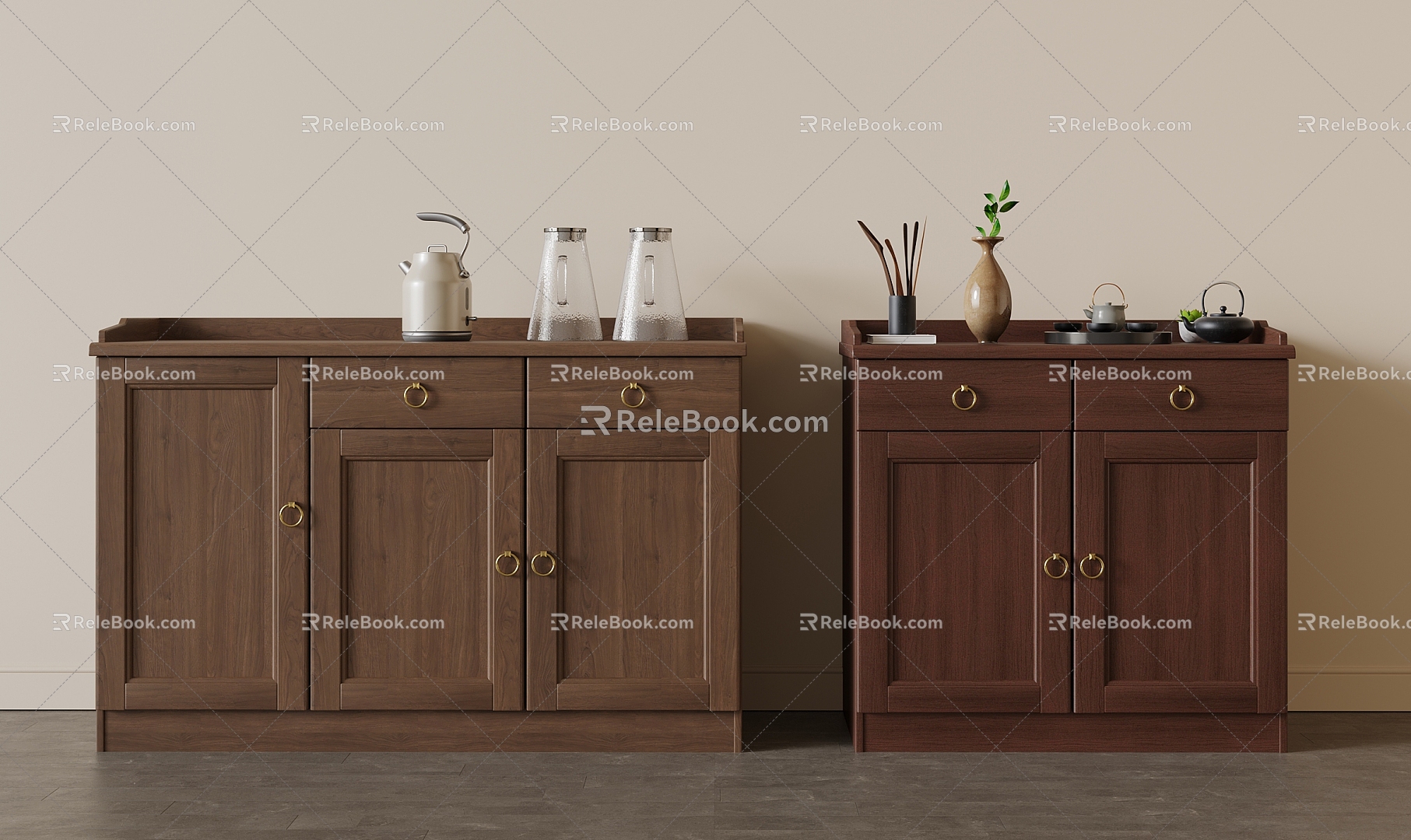 New Chinese-style Sideboard Cabinet 3d model