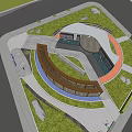 Vibrant Garden Landscape Design With Curved Pathways Colorful Trees And Lush Greenery