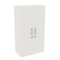 Modern White Bathroom Vanity With Double Doors Drawer And Metal Handles