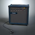 FABIO Electric Guitar Amplifier with Control Knobs and Connected Power Cable 3d model