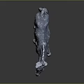 3D Model Gray Donkey Foal Standing On Dark Background With Shiny Coat